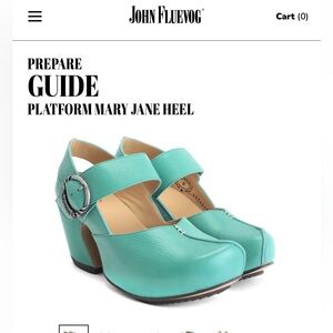 John Fluevog Prepare Guide Slingback Turquoise - US Size 7.5